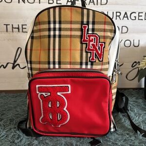 Tan and Red Men's Backpack